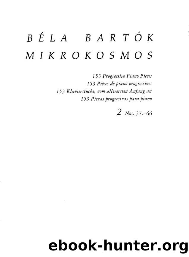 Bartok by Mikrokosmos Vol.2