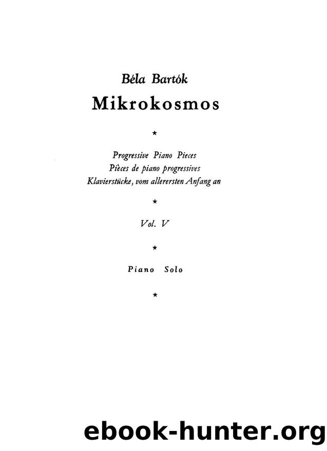 Bartok by Mikrokosmos Vol.5