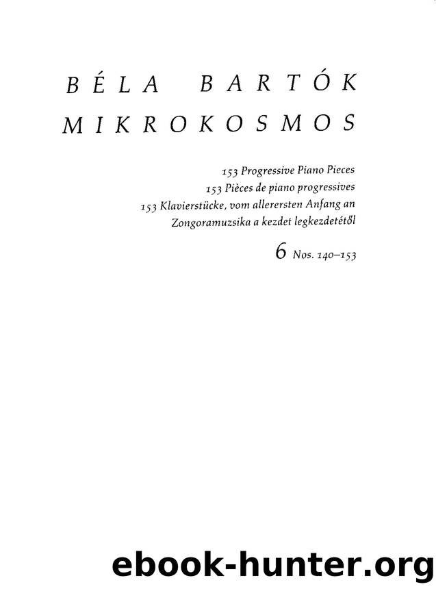 Bartok by Mikrokosmos Vol.6