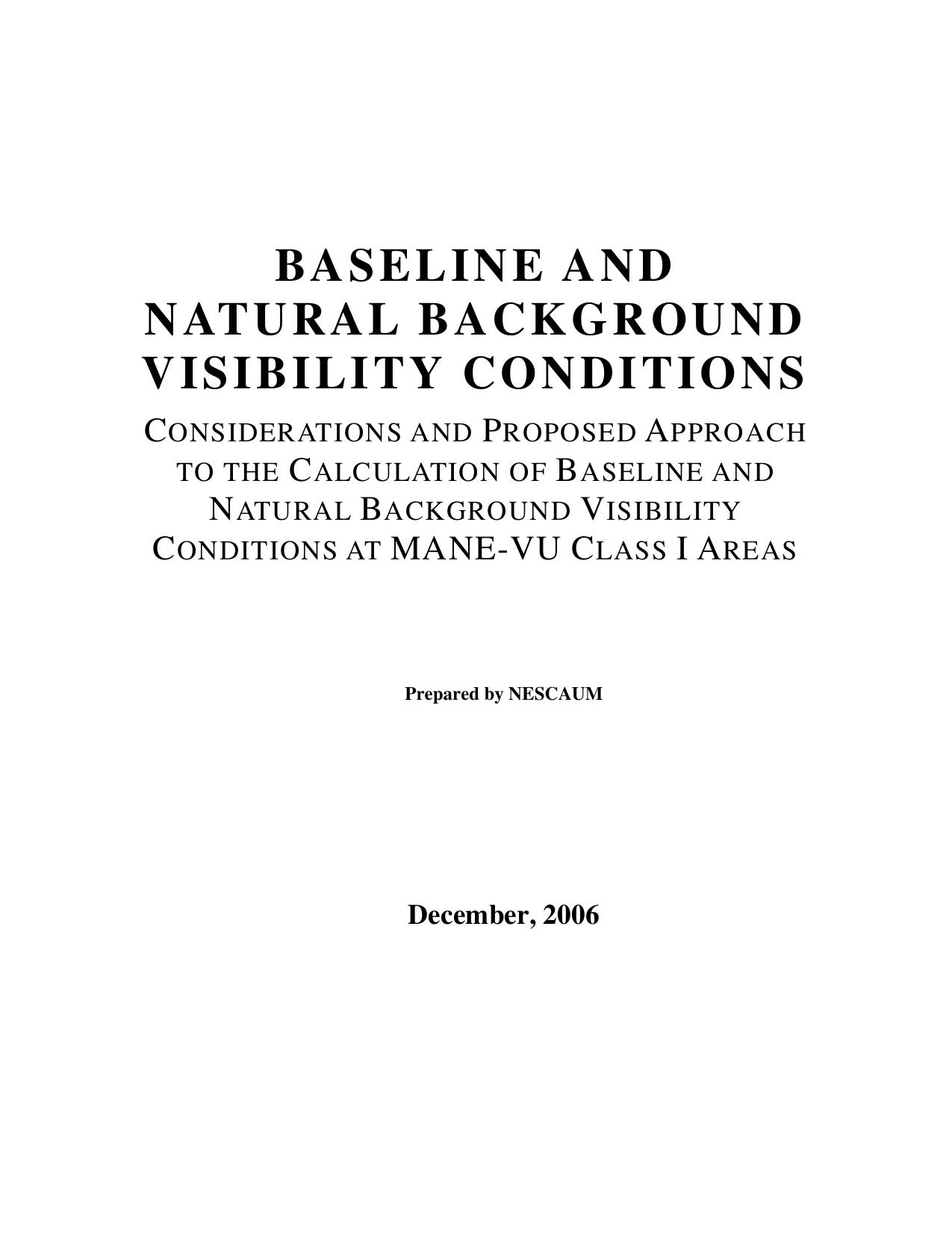 Baseline and Natural Background Visibility Conditions by jgraham