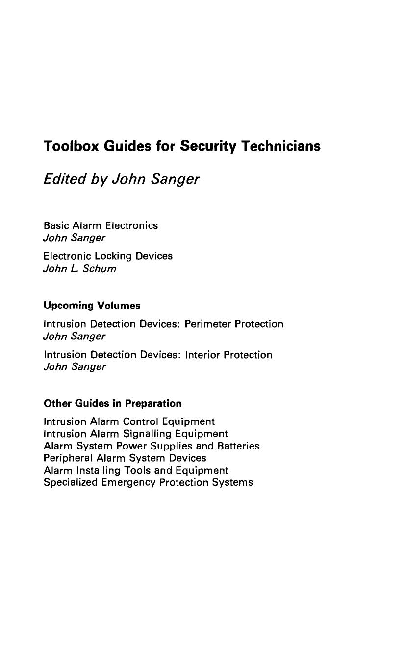 Basic Alarm Electronics. Toolbox Guides for Security Technicians by John Sanger (Eds.)