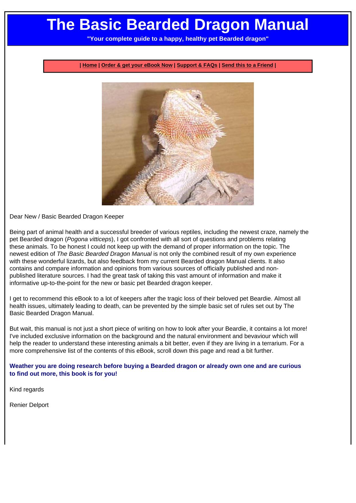 Basic Bearded Dragon Manual. by Best of Kuszter's Collection