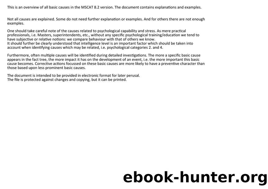 Basic Causes MSCAT 8.2 by Basic causes explained
