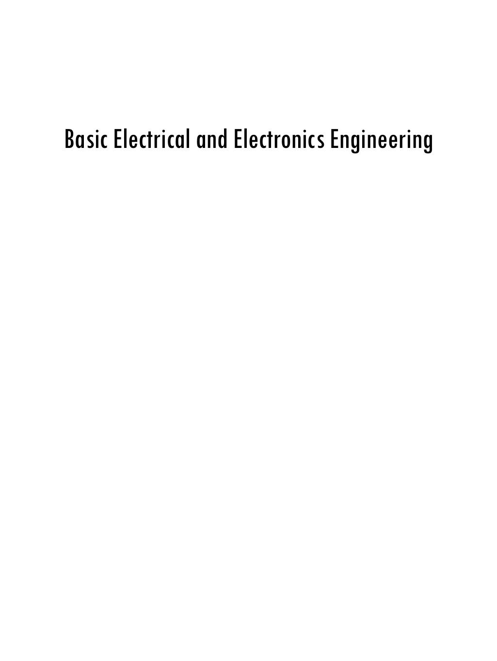 Basic Electrical and Electronics Engineering by D. P. Kothari I. J. Nagrath