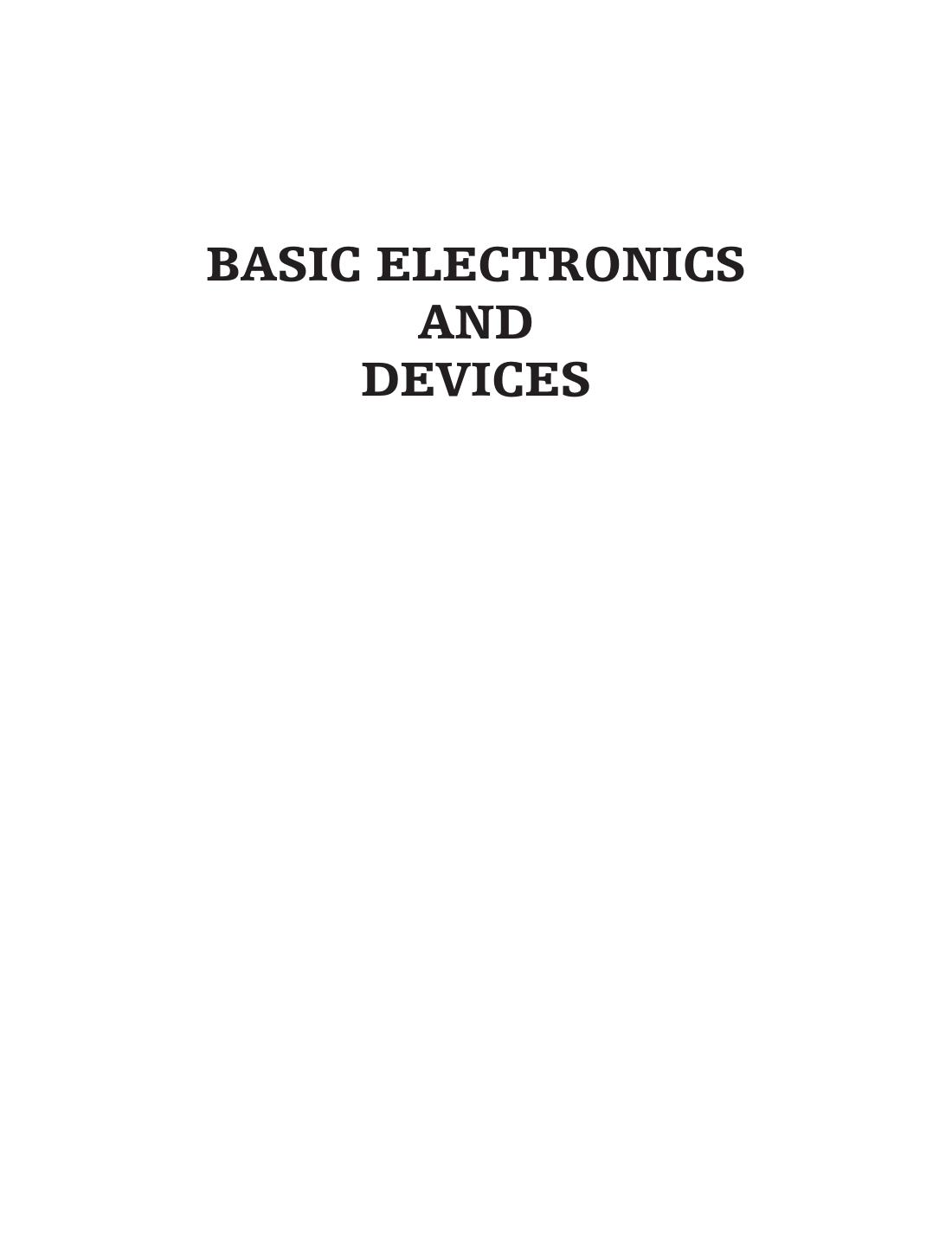Basic Electronics and Devices by S. Salivahanan and Suresh Kumar