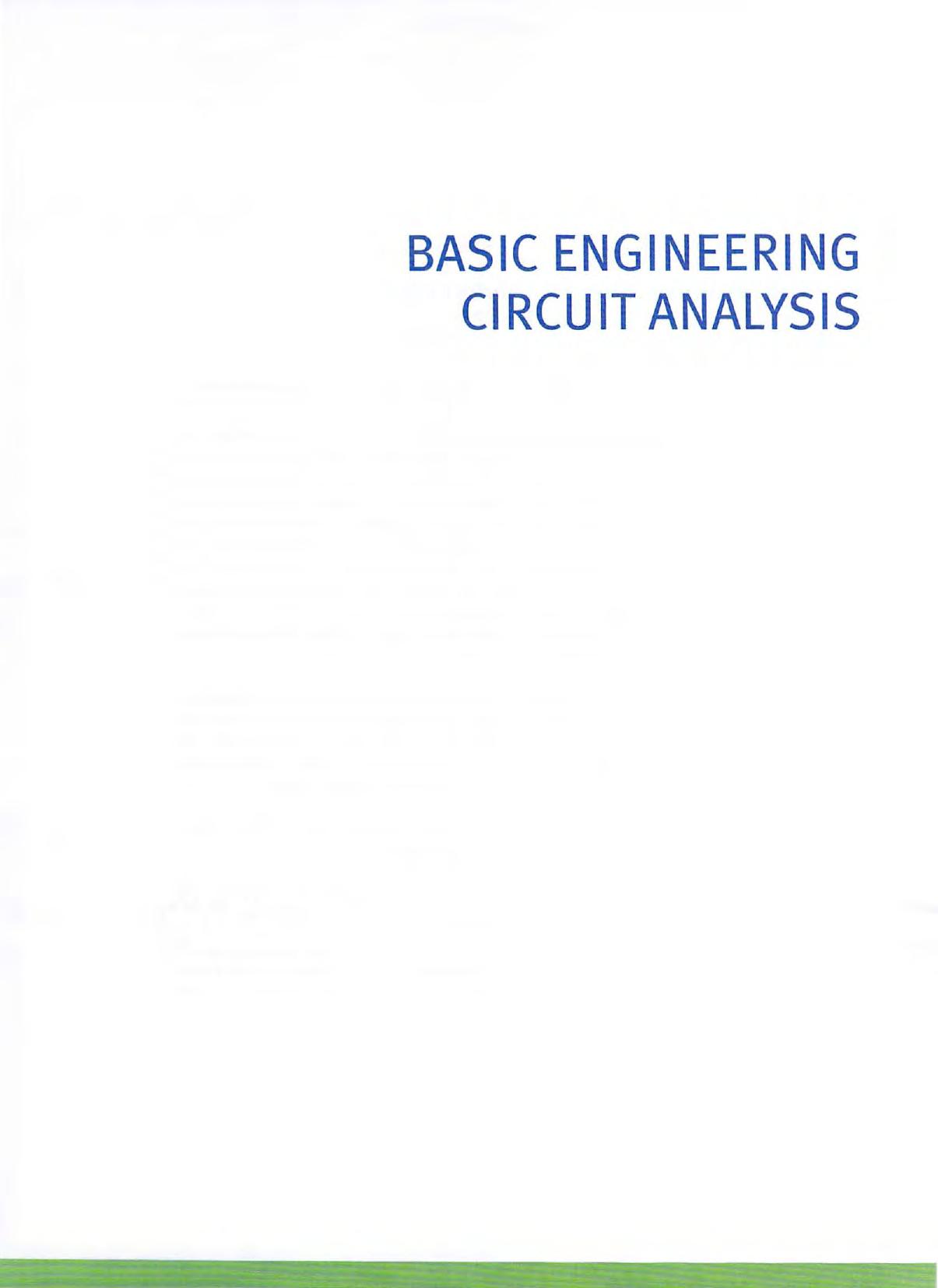 Basic Engineering Circuit Analysis by J. David Irwin R. Mark Nelms