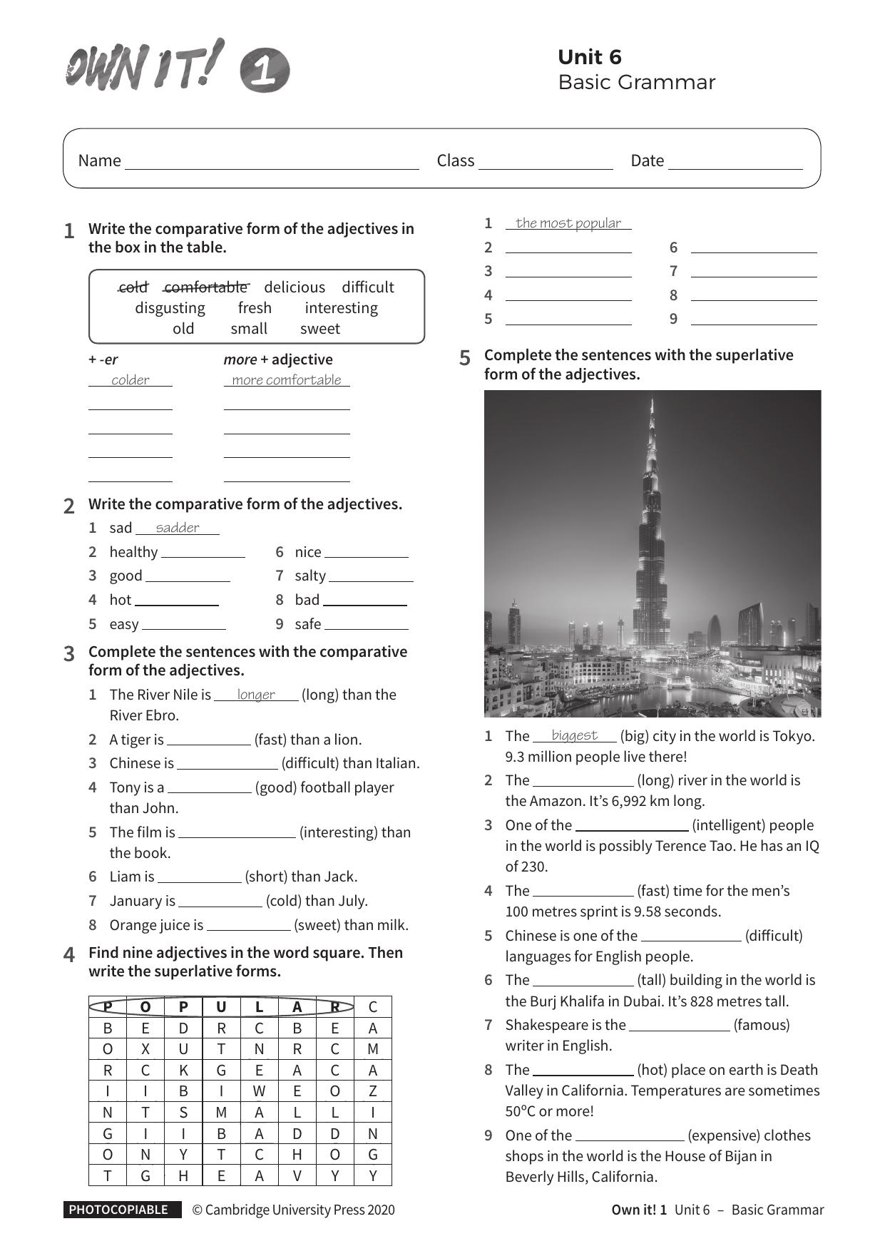 Basic Grammar Unit6 without answers by Unknown