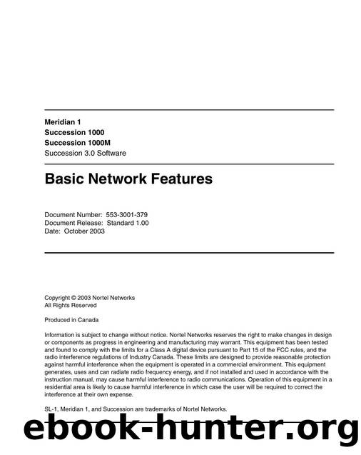 Basic Network Features by Nortel Networks