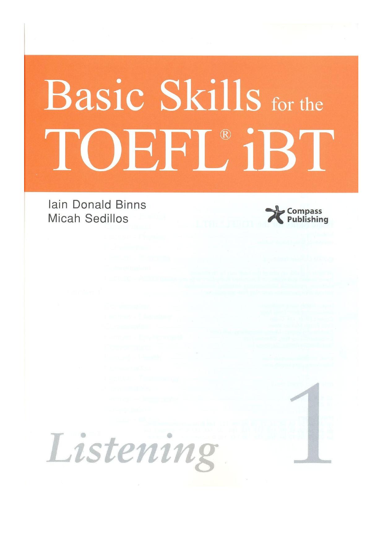 Basic Skills for the TOEFL iBT 1 - Listening by Binns Lain Donald