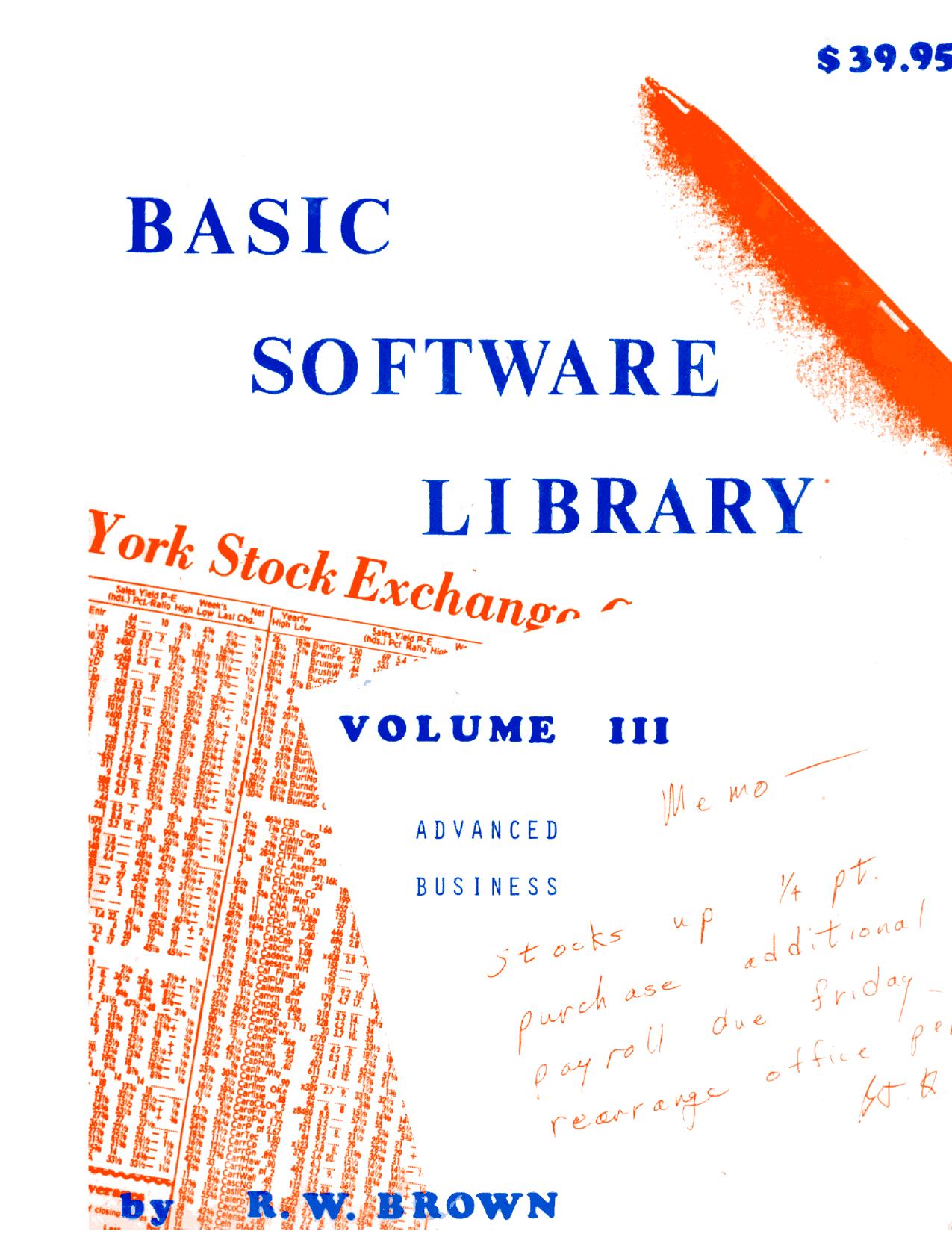 Basic Software Library Vol. 3 (1976)(Scientific Research Inst.)(pdf) by Scanned: Ira Goldklang