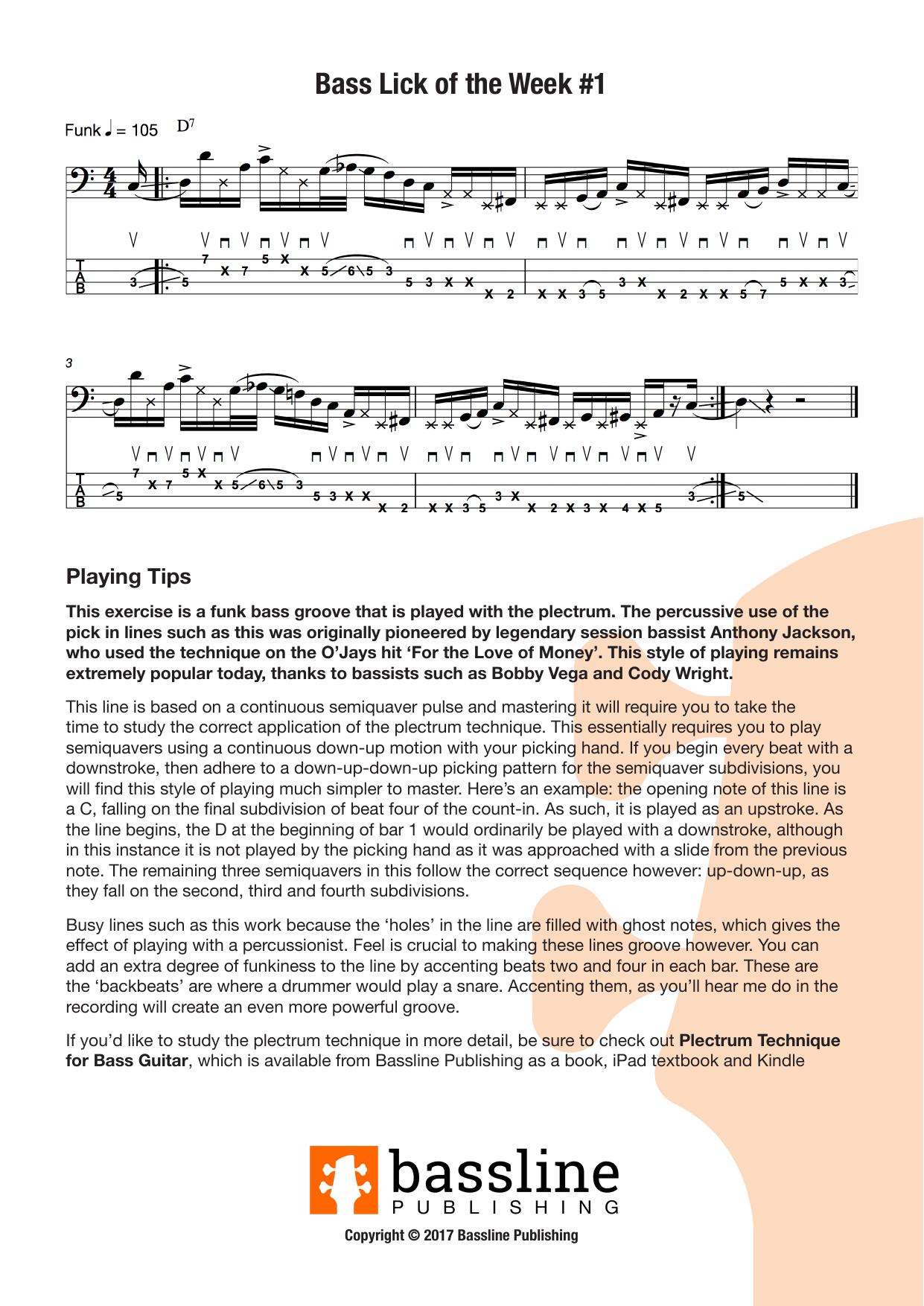 Bass Lick of the Week (Bass Guitar Techniques Series by Stuart Clayton Book 7) by Stuart Clayton