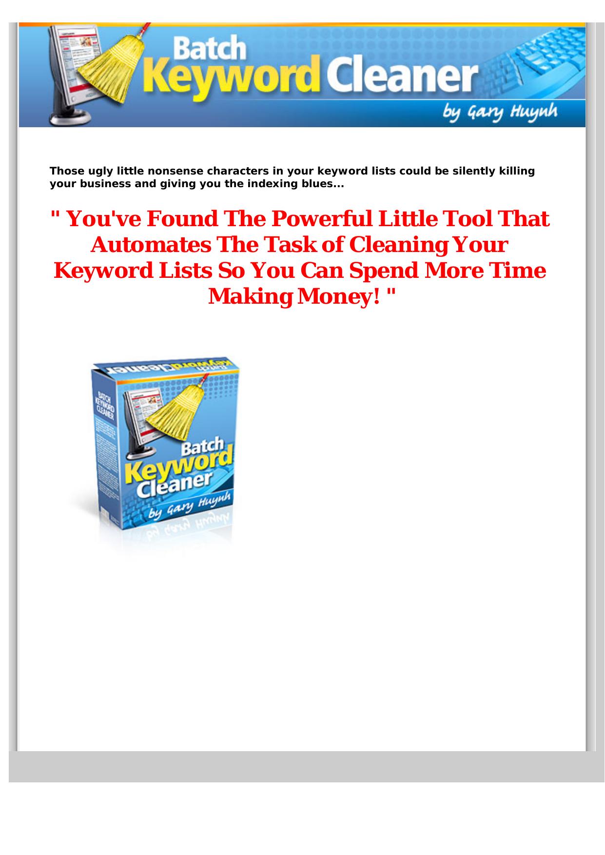 Batch Keyword Cleaner. by Best of Kuszter's Collection