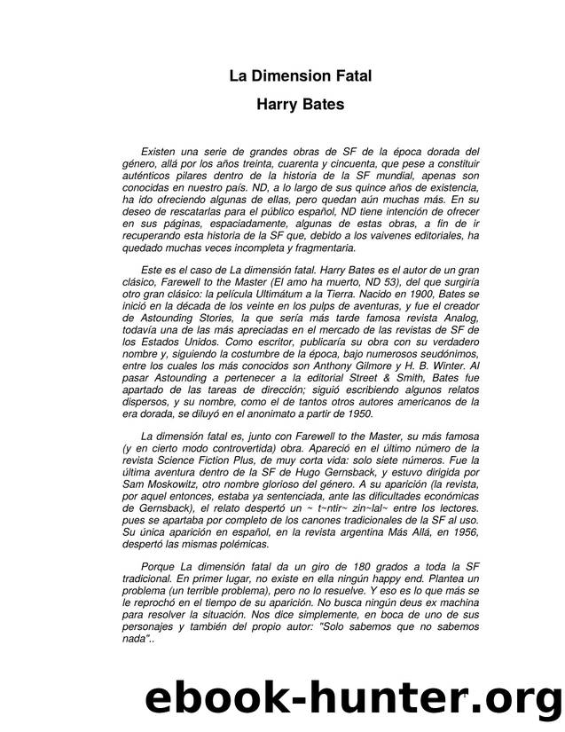 Bates, Harry by La dimension fatal
