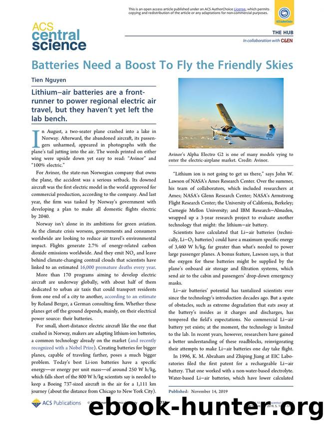 Batteries Need a Boost To Fly the Friendly Skies by Tien Nguyen