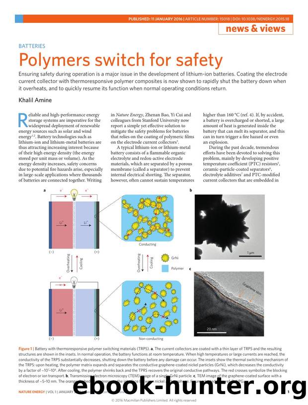 Batteries: Polymers switch for safety by Khalil Amine