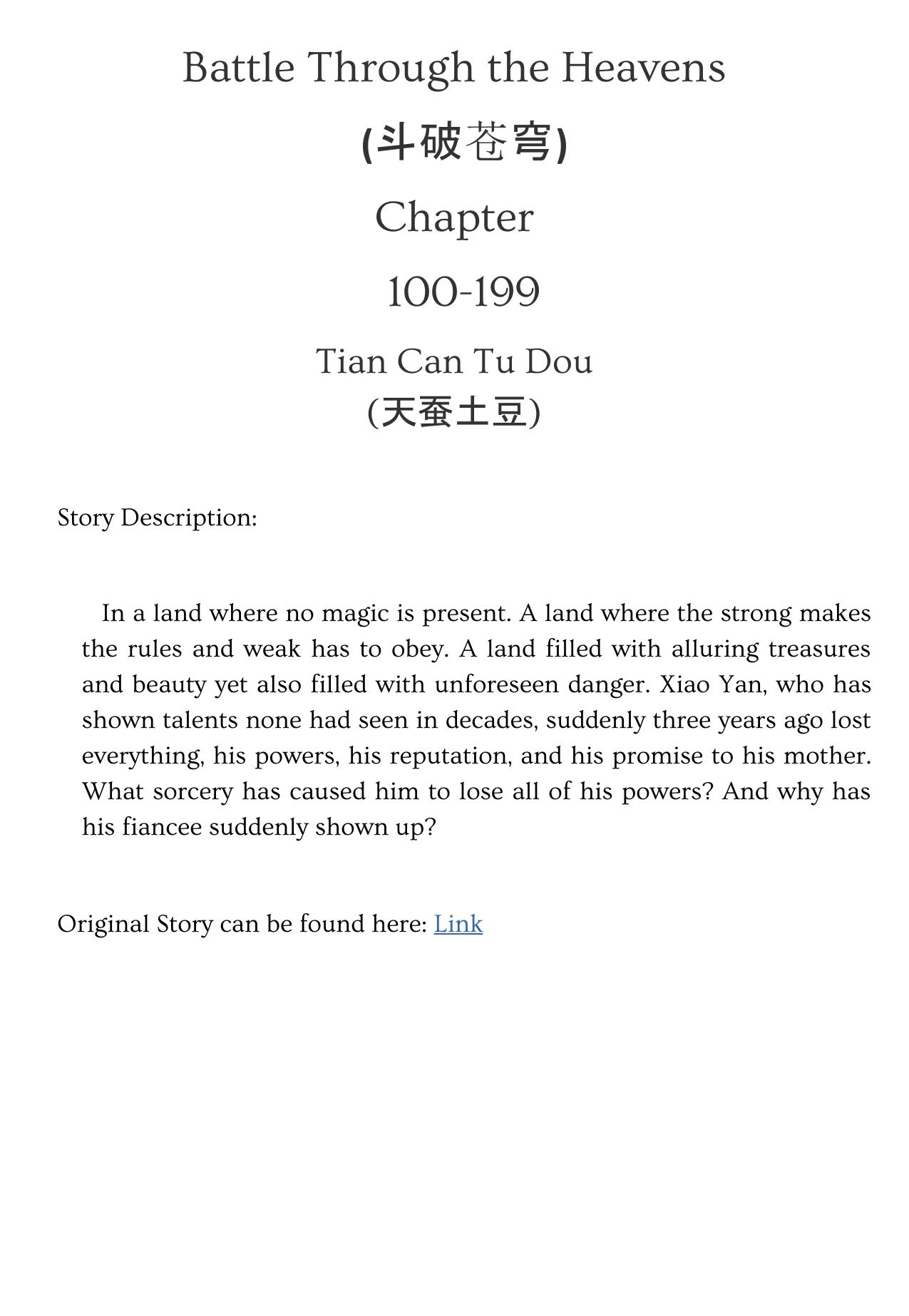 Battle Through the Heavens - Chapter 0100-0199 by Tian Can Tu Dou