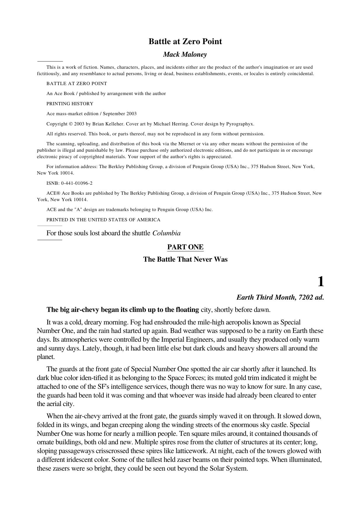 Battle at Zero Point by Mack Maloney