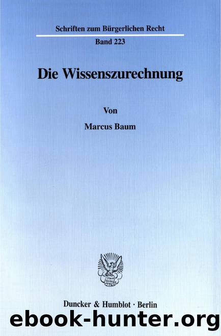 Baum by Die Wissenszurechnung (9783428493678)