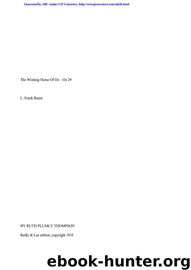 Baum, L Frank - Oz 29 by Baum L Frank