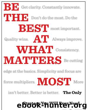 Be the Best at What Matters Most: The Only Strategy You Will Ever Need by Joe Calloway