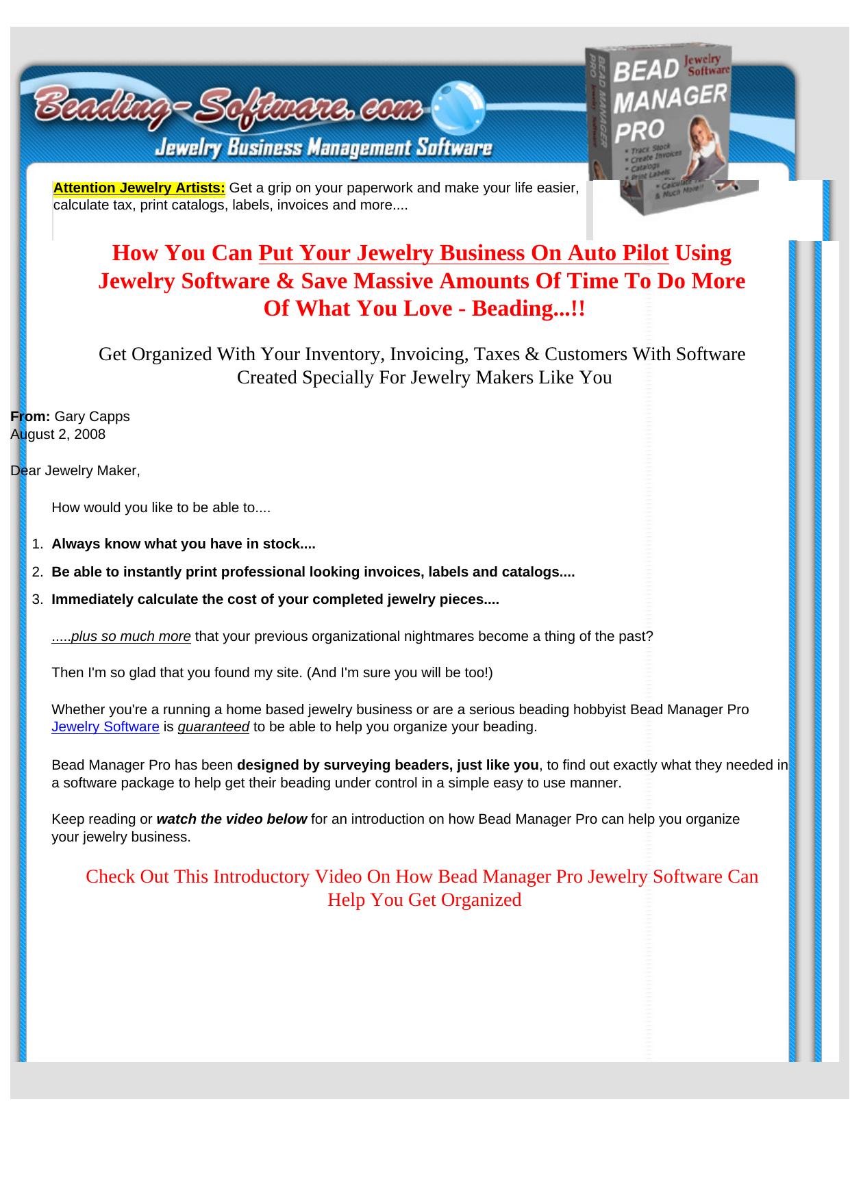 Bead Manager Pro- Jewelry Inventory Software. by Best of Kuszter's Collection