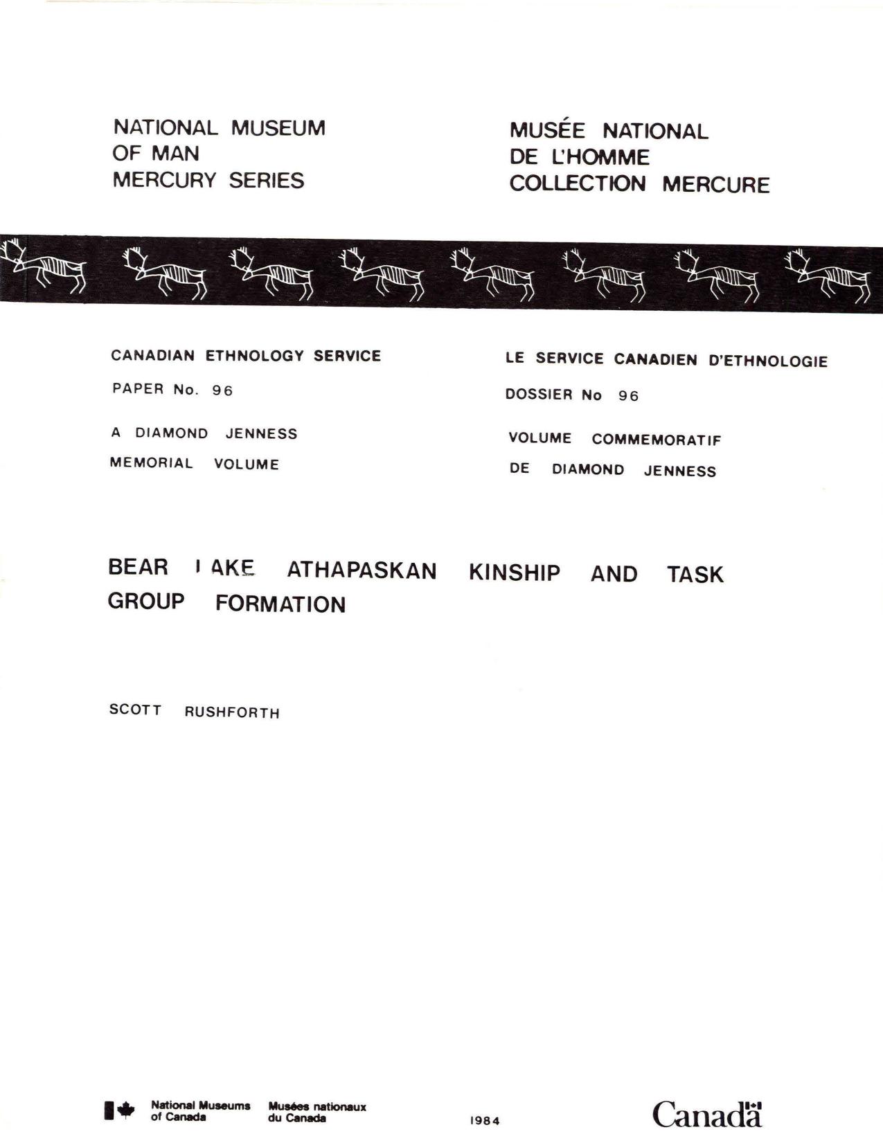 Bear Lake Athapaskan kinship and task group formation by Scott Rushforth
