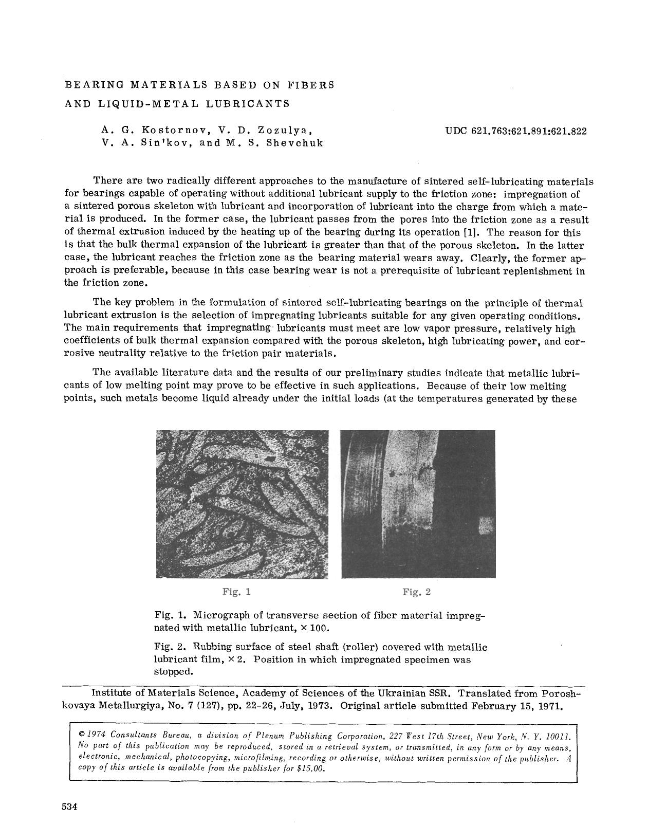 Bearing materials based on fibers and liquid-metal lubricants by Unknown