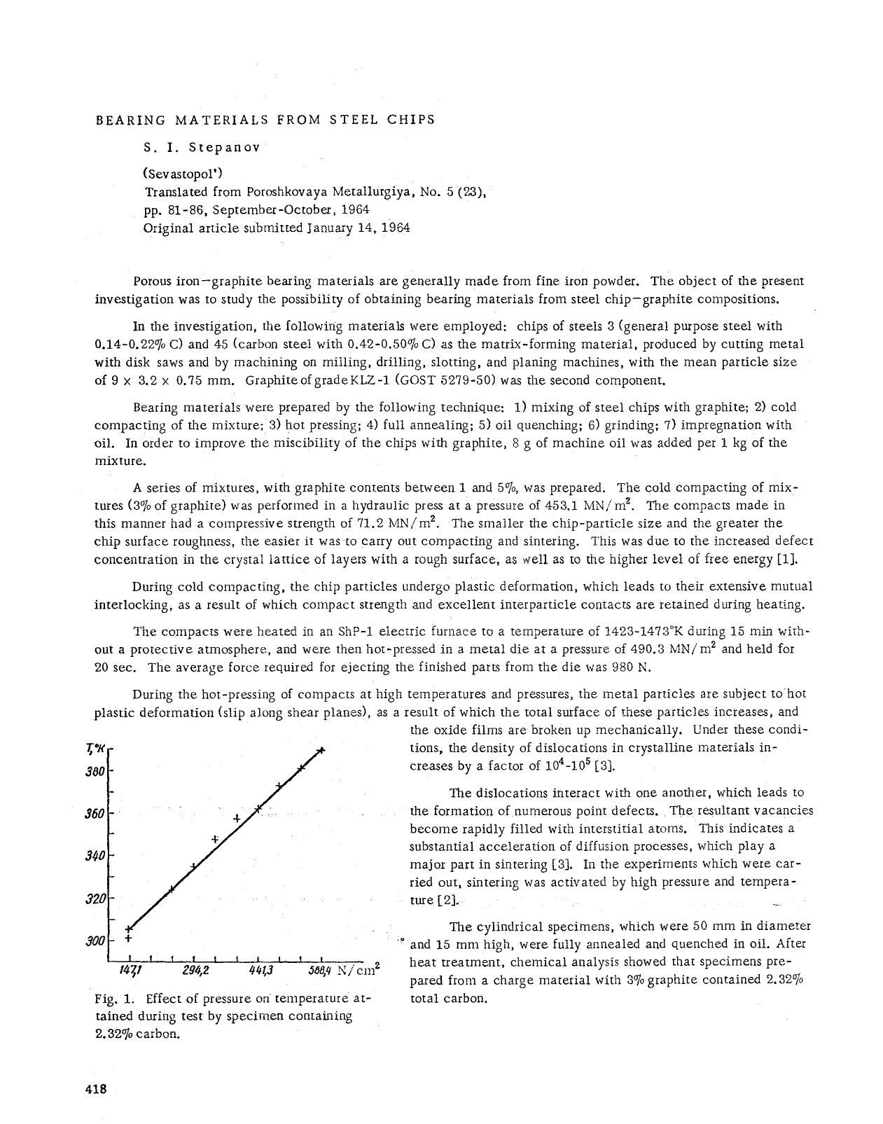 Bearing materials from steel chips by Unknown