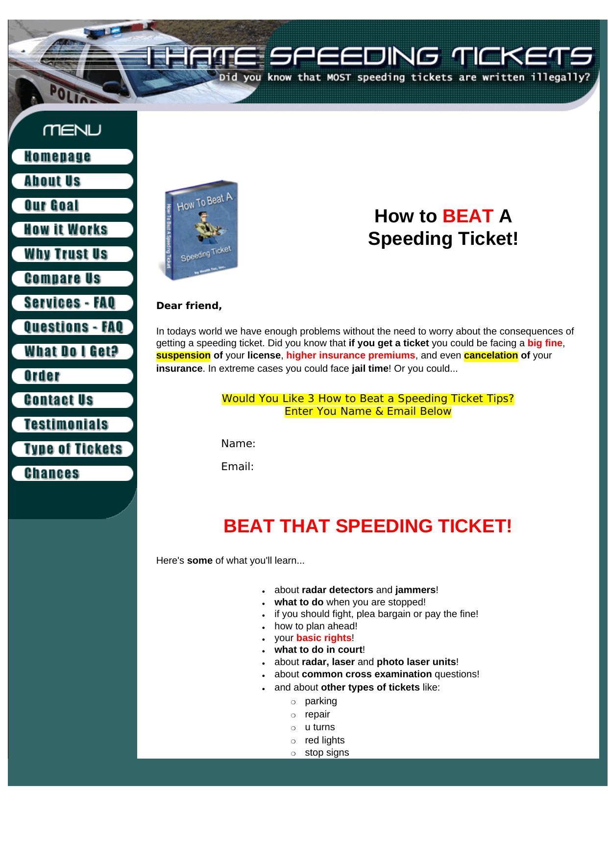Beat Any Speeding Ticket 1-50. by Best of Kuszter's Collection