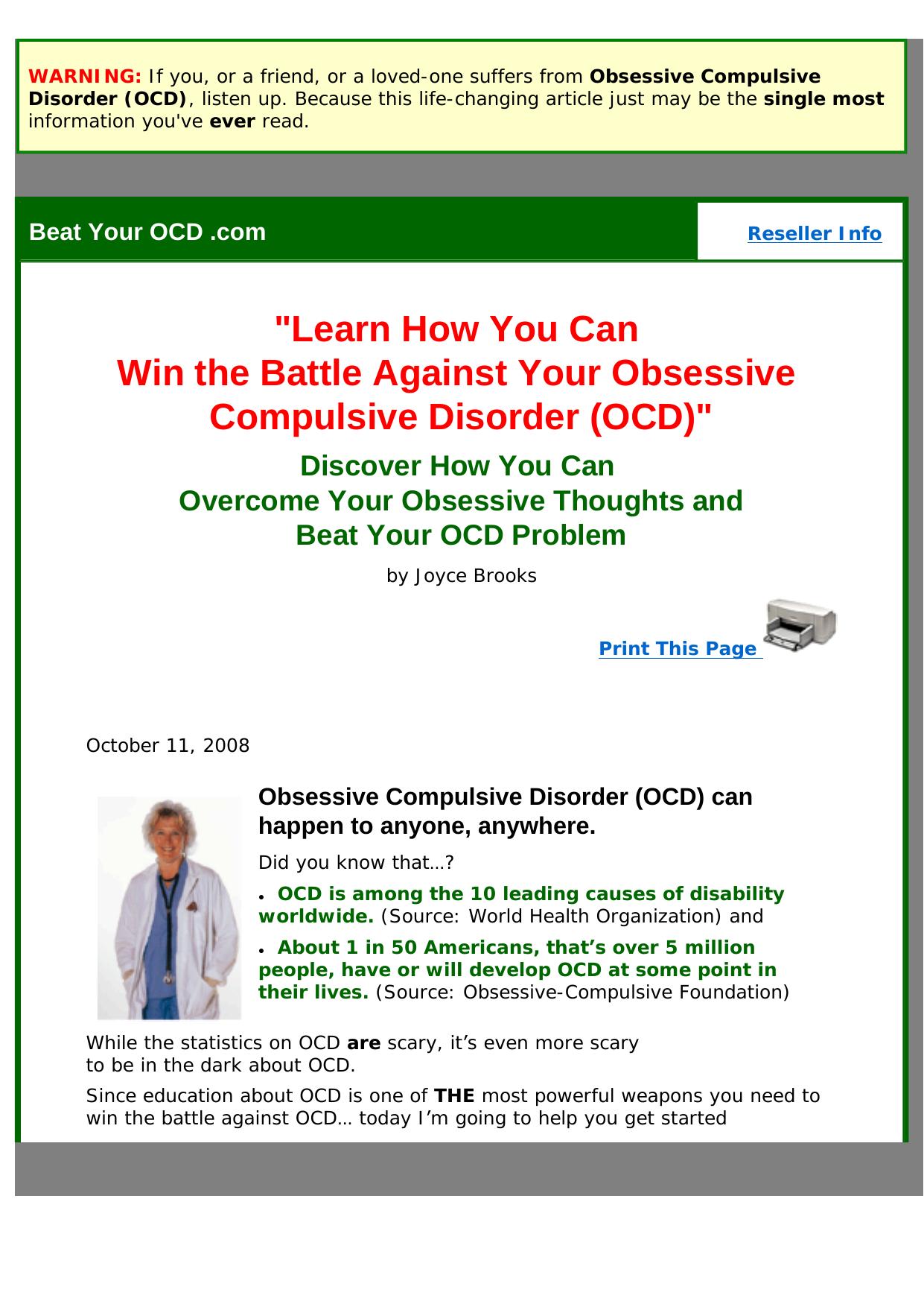 Beat Your Ocd Handbook. by Best of Kuszter's Collection
