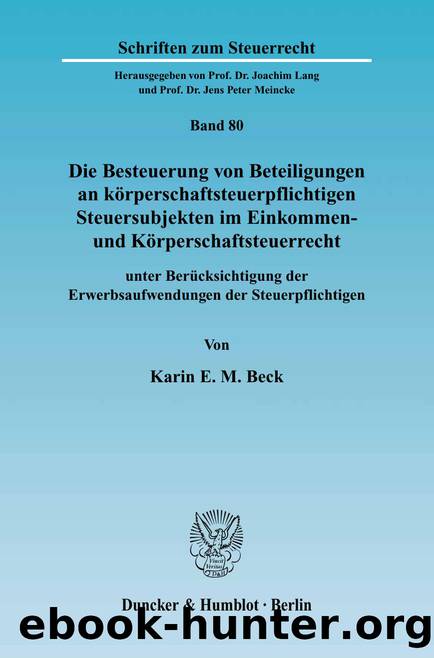 Beck by Schriften zum Steuerrecht (9783428513727)