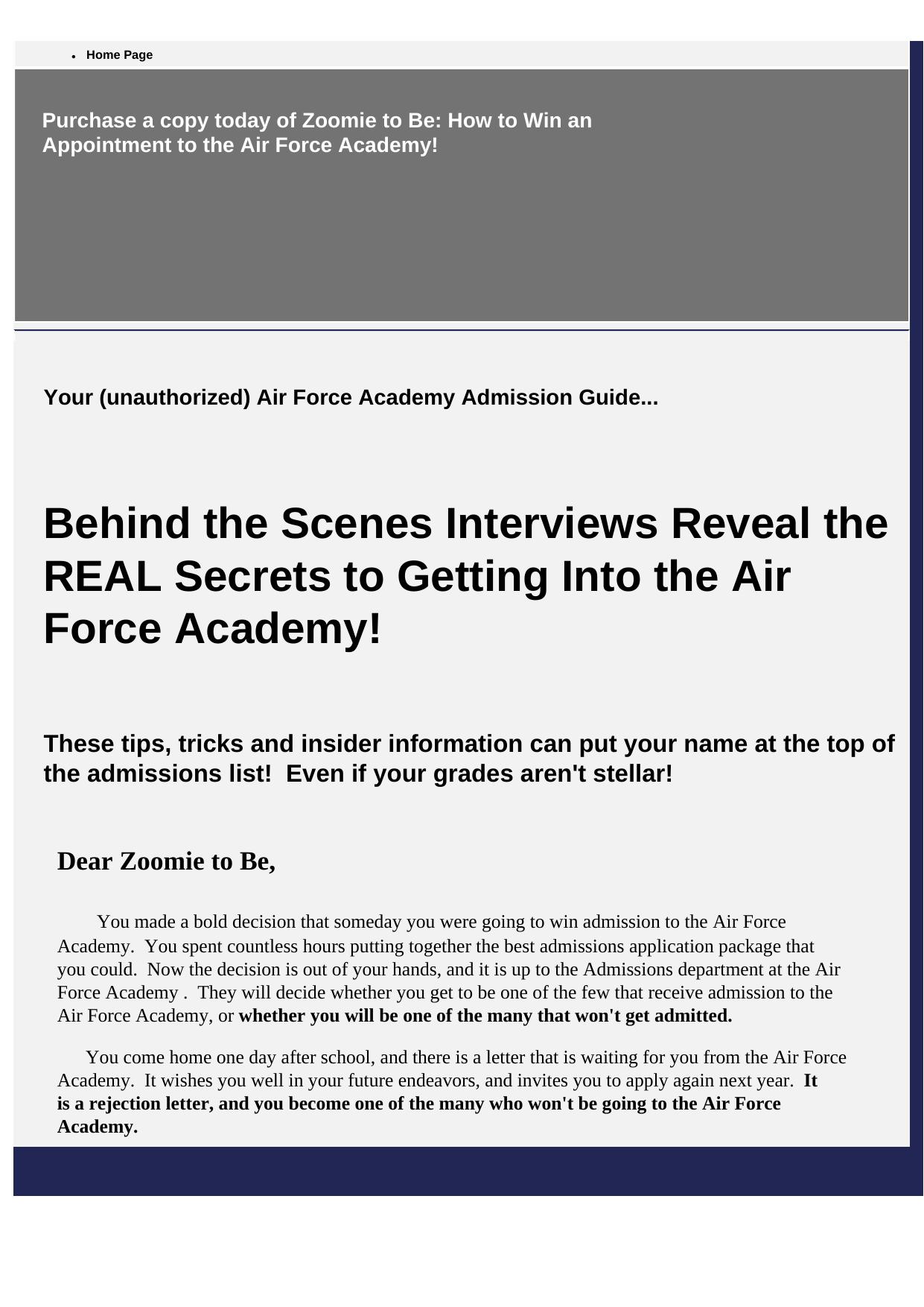 Become A Cadet At The Air Force Academy! by Best of Kuszter's Collection