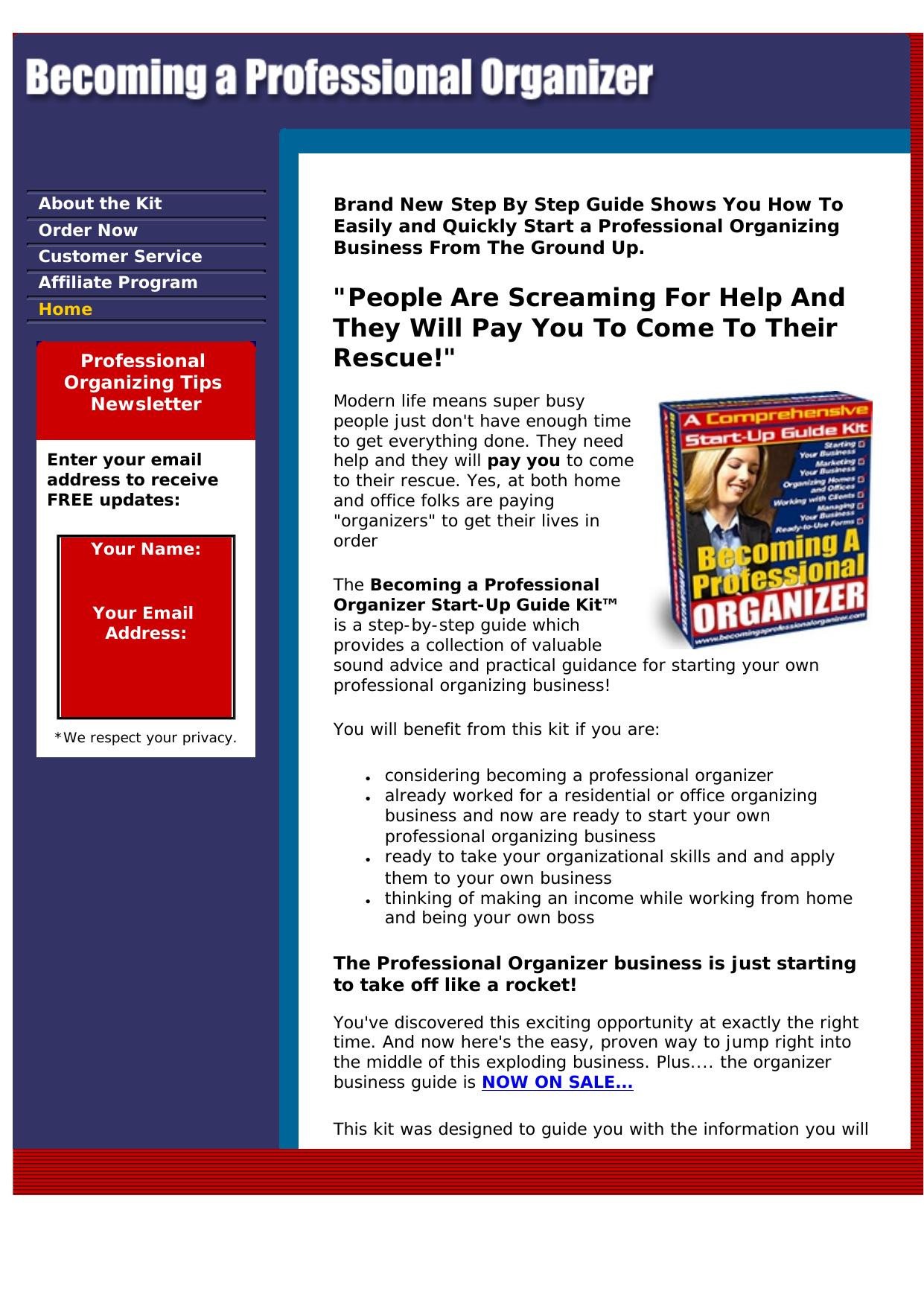 Becoming A Professional Organizer. by Best of Kuszter's Collection