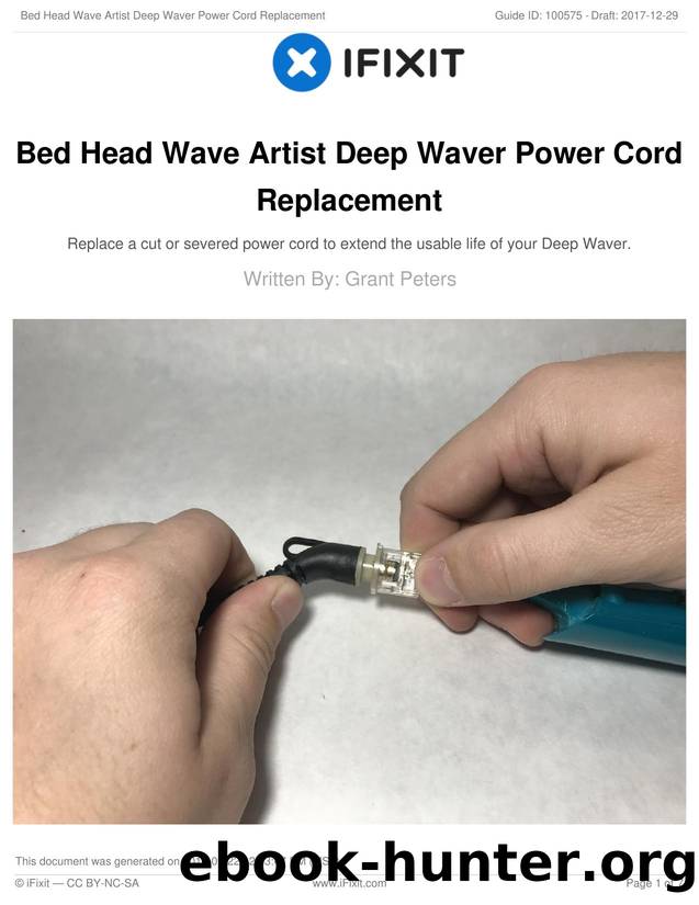Bed Head Wave Artist Deep Waver Power Cord Replacement by Unknown