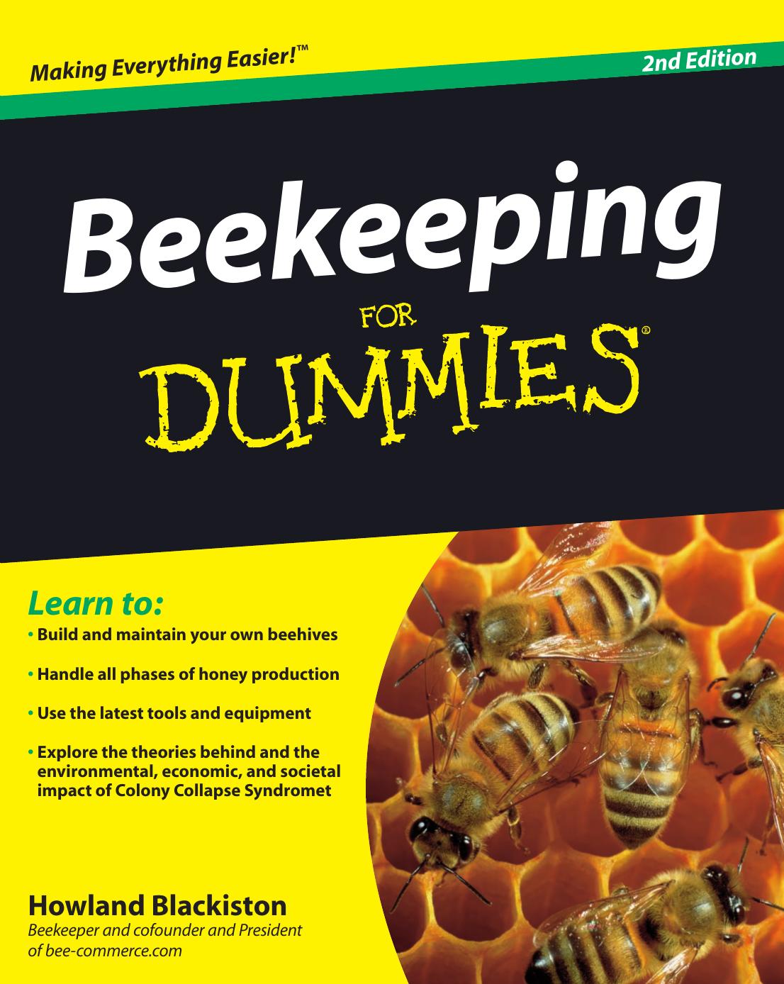Beekeeping For Dummies Second Edition by Blackiston Howland