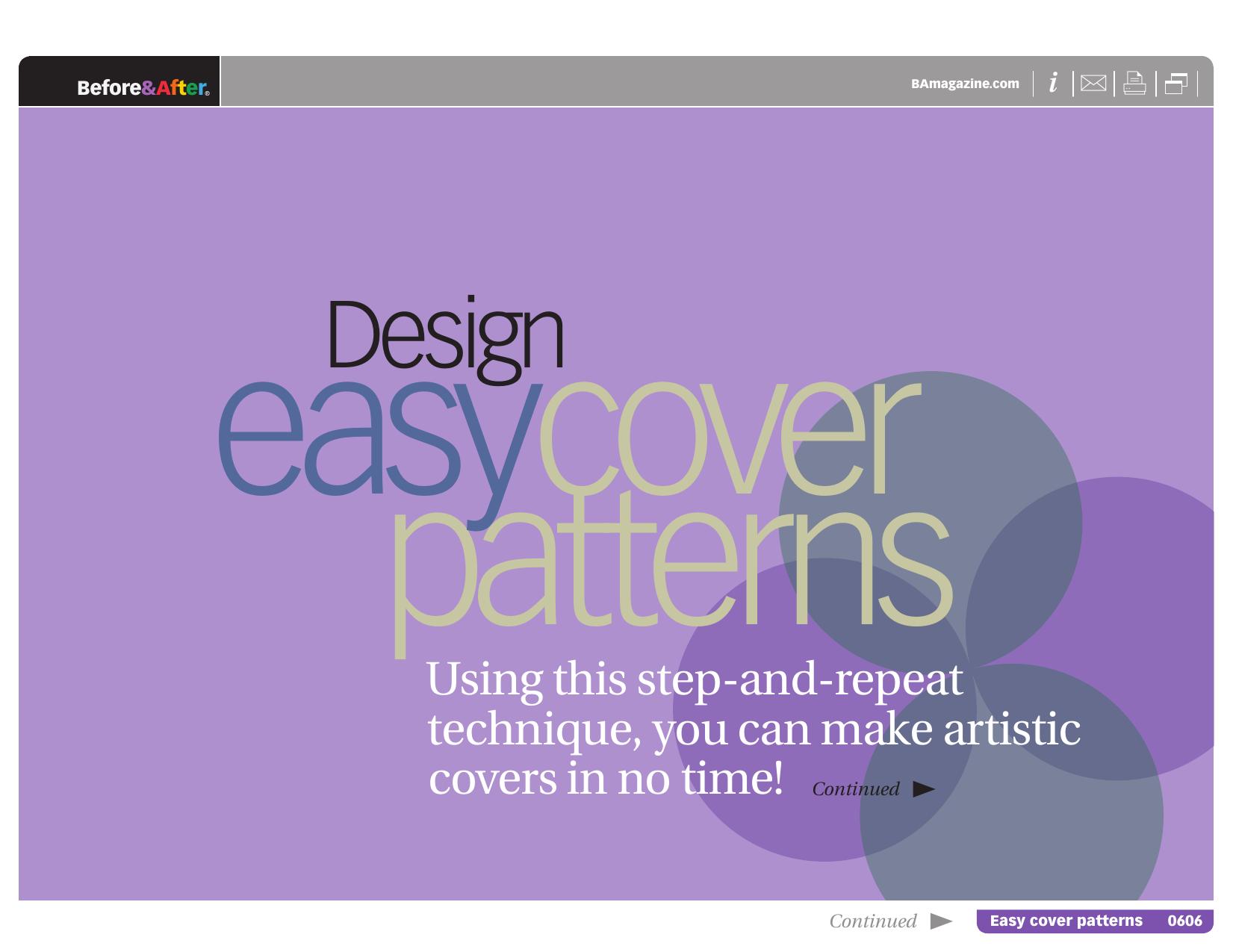 Before & After magazine | 0606 | Design easy cover patterns by Before && After magazine