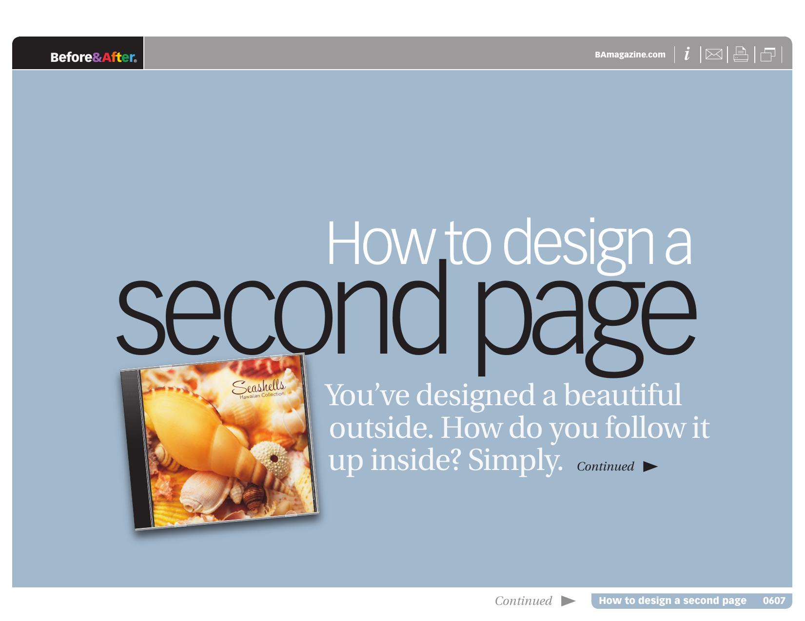 Before & After magazine | 0607 | How to design a second page by How to Design a Second Page