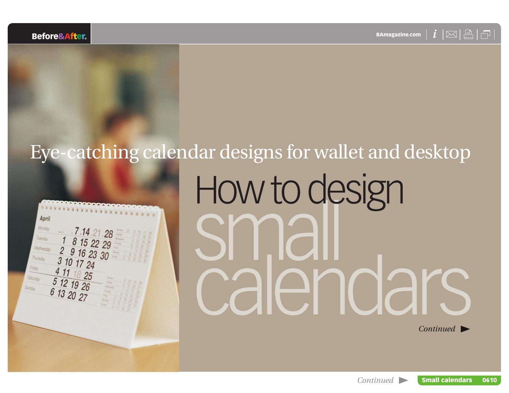 Before & After magazine | 0610 | How to design small calendars by Before && After magazine