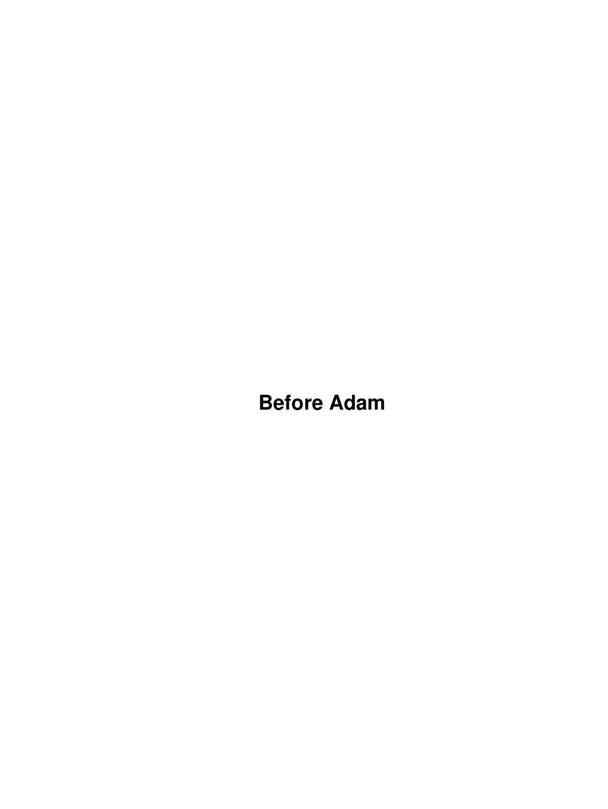 Before Adam by Unknown