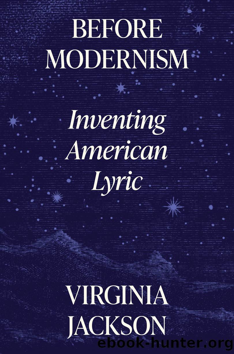 Before Modernism by Virginia Jackson;