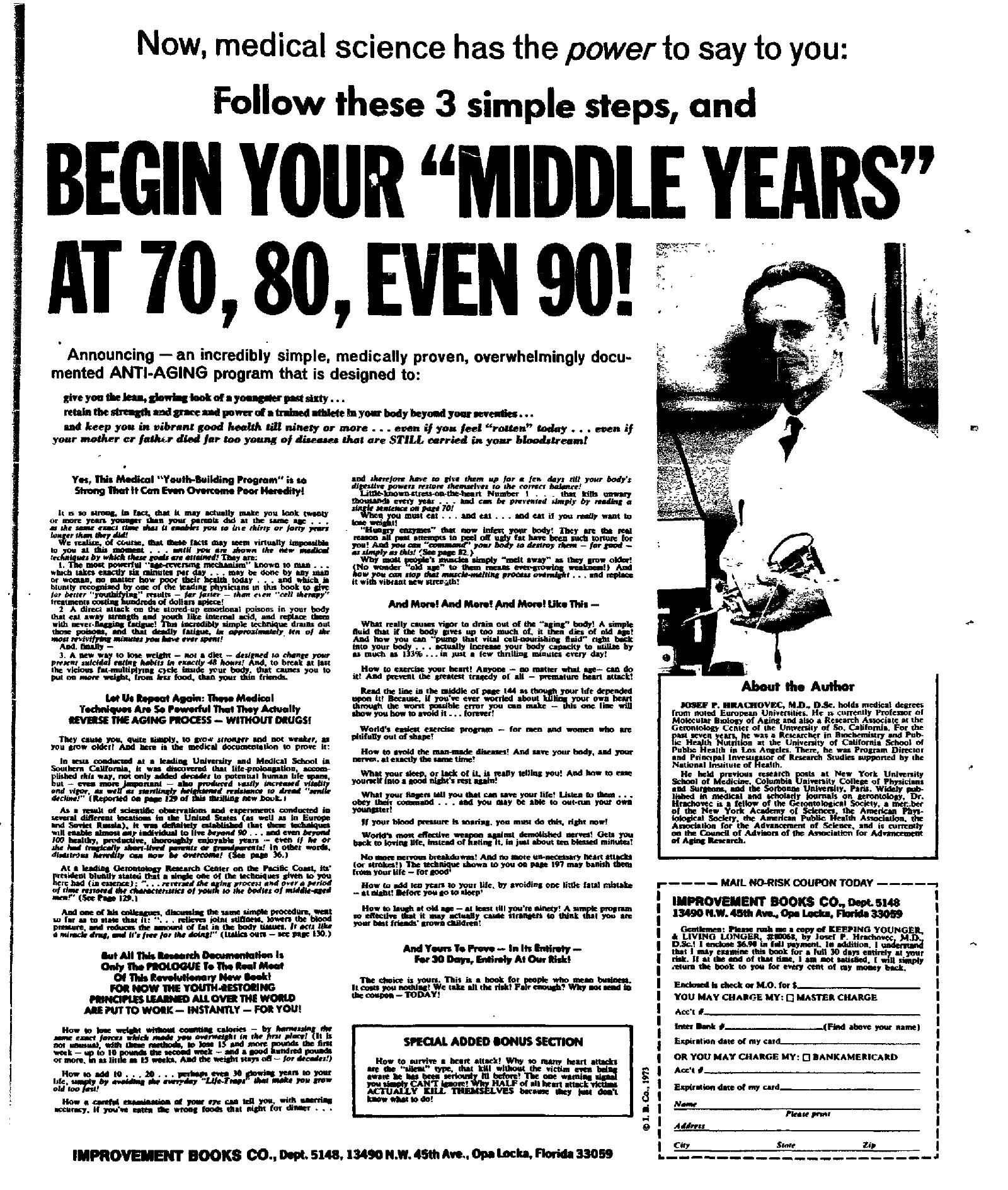 Begin Your Middle Years At 70, 80, Even 90 by Copyright 2005 Heritage Microfilm Inc. and Newspaperarchive.com