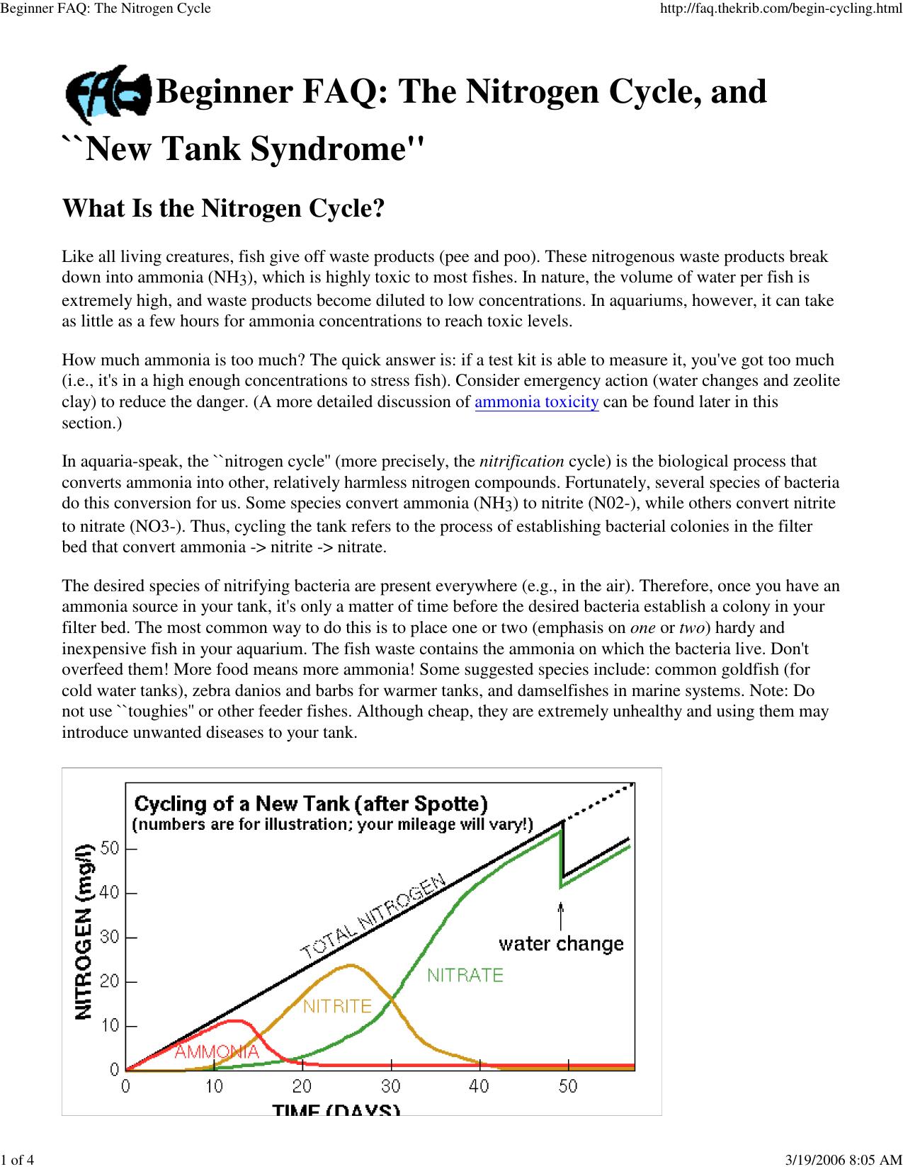 Beginner FAQ: The Nitrogen Cycle by Travis Hughey