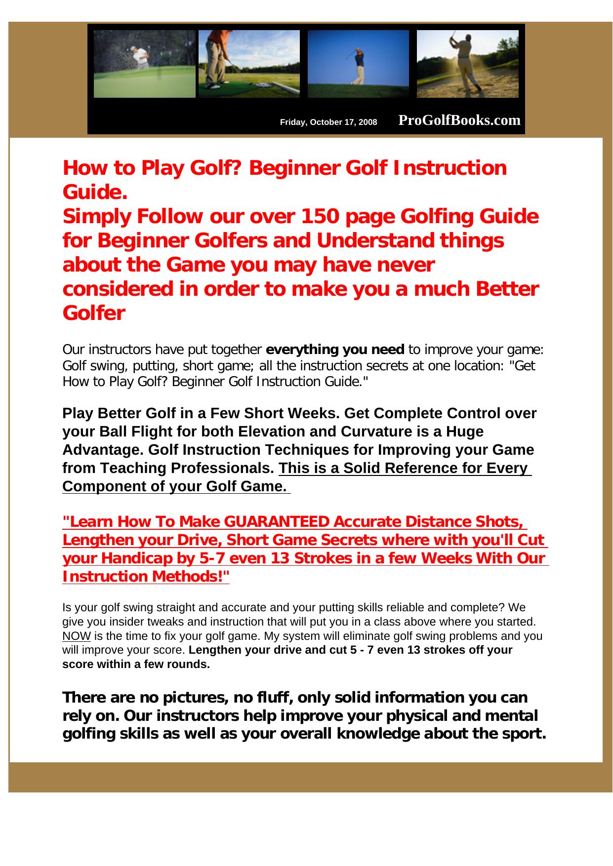 Beginner Golf Instruction.. by Best of Kuszter's Collection