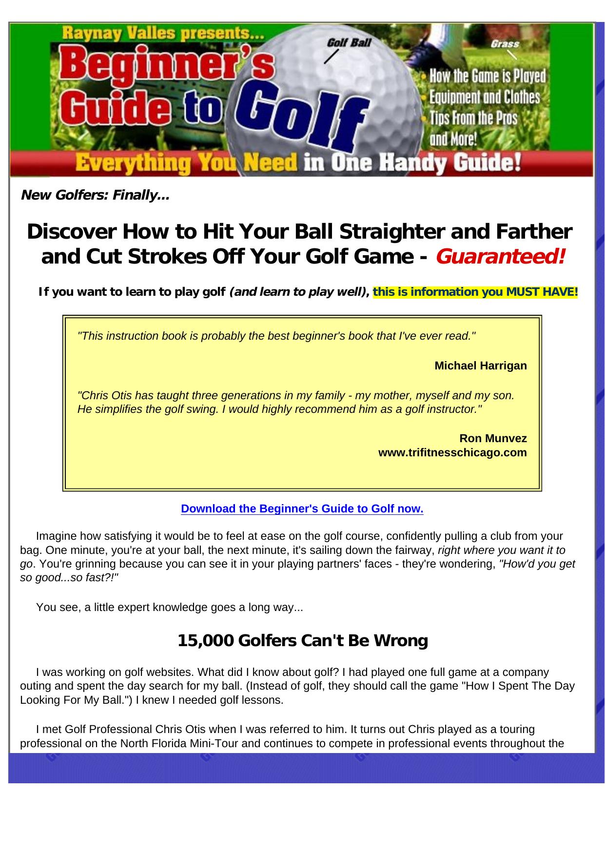 Beginners Guide To Golf Digital Book.. by Best of Kuszter's Collection