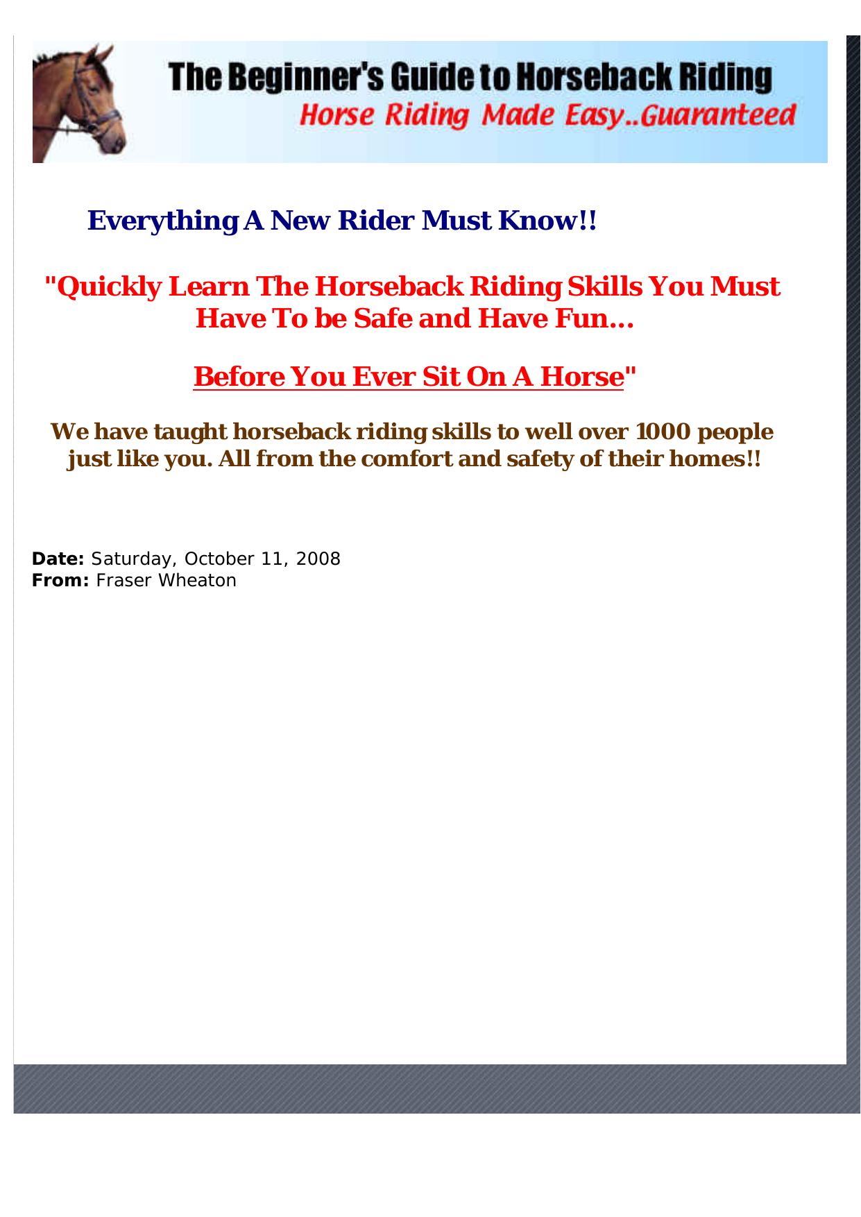 Beginners Guide To Horseback Riding. by Best of Kuszter's Collection