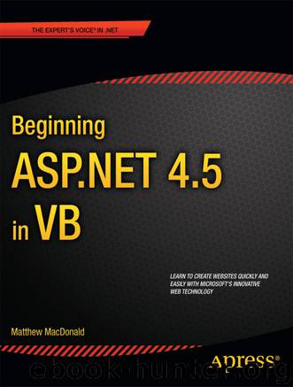 Beginning Asp.net 4.5 in Vb by Matthew MacDonald