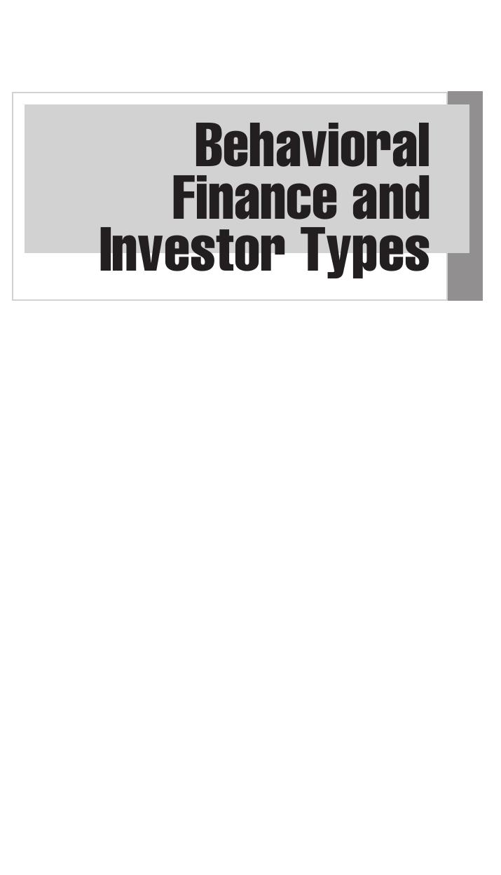 Behavioral Finance and Investor Types: Managing Behavior to Make Better Investment Decisions by Unknow