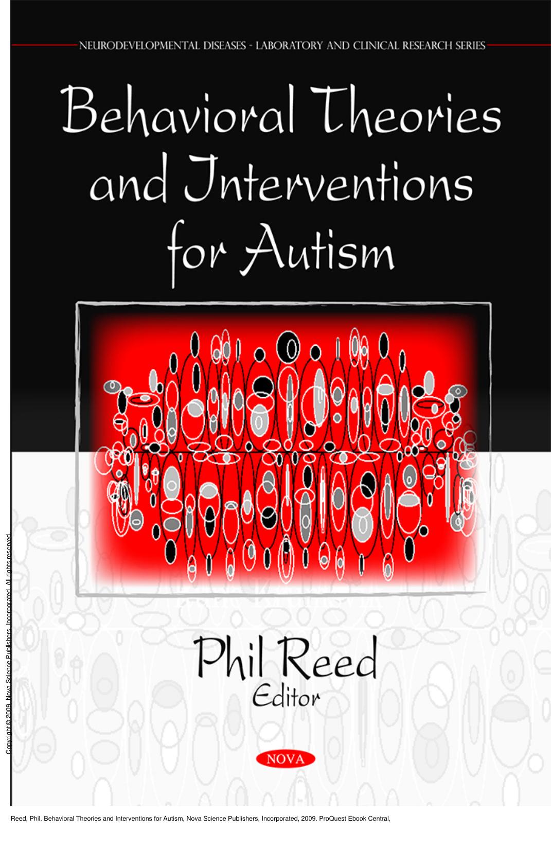 Behavioral Theories and Interventions for Autism by Phil Reed