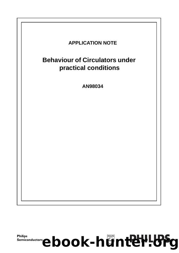 Behaviour of Circulators under practical conditions AN98034 by Unknown