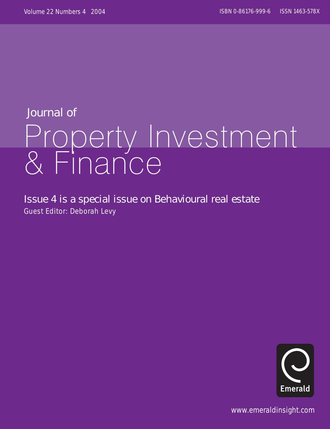 Behavioural real estate by Journal of Property Investment & Finance